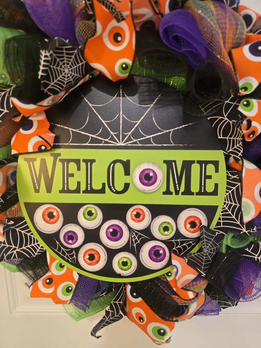 Halloween Eye Welcome Wreath Monster